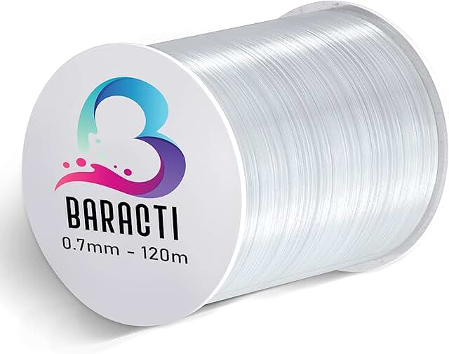 Baracti Elastic String for Bracelet - Perfect 0.7mm Stretchy Cord – Strong Thread for Jewelry Making, Beading - Clear Wire...