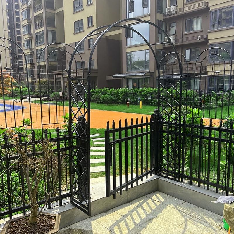 Miniatura 4 de Steel Garden Arbor - Enrejado de pérgola de soporte de arco resistente para césped al aire libre, terraza, arcos de entrada, arcos de hierro forjado