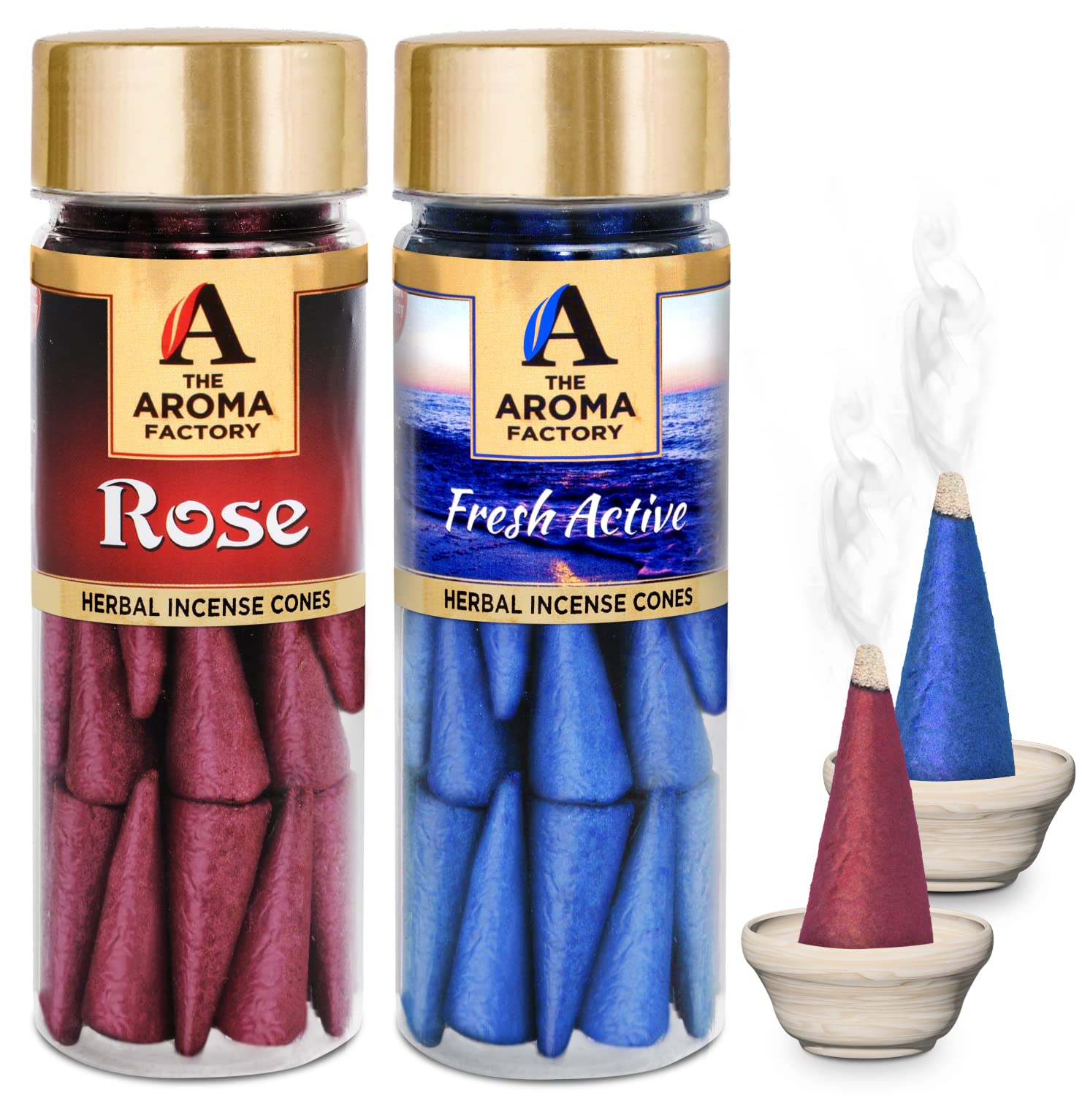 The Aroma Factory Incense Dhoop Cone for Pooja, Rose & Fresh Active (100% Herbal & 0% Charcoal) 2 Bottles x 90g (B0B1JK8SH7) Amazon Price History, Amazon Price Tracker