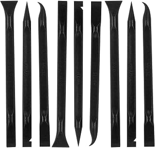 Hitefu 9 Pcs Plastic Scraper Tool, Scratch Free Crevice Cleaning Tool for Tight Space, Multi-purpose Scraper for Remove Stickers, Labels, Dirts, Stains (Black)