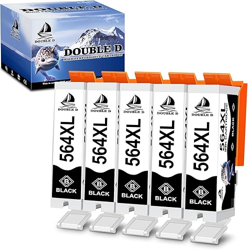 DOUBLE D 564XL - Cartucho de tinta de repuesto compatible con HP 564XL 564 XL, alto rendimiento para impresora HP Photosmart 7520 6520 5520 5510