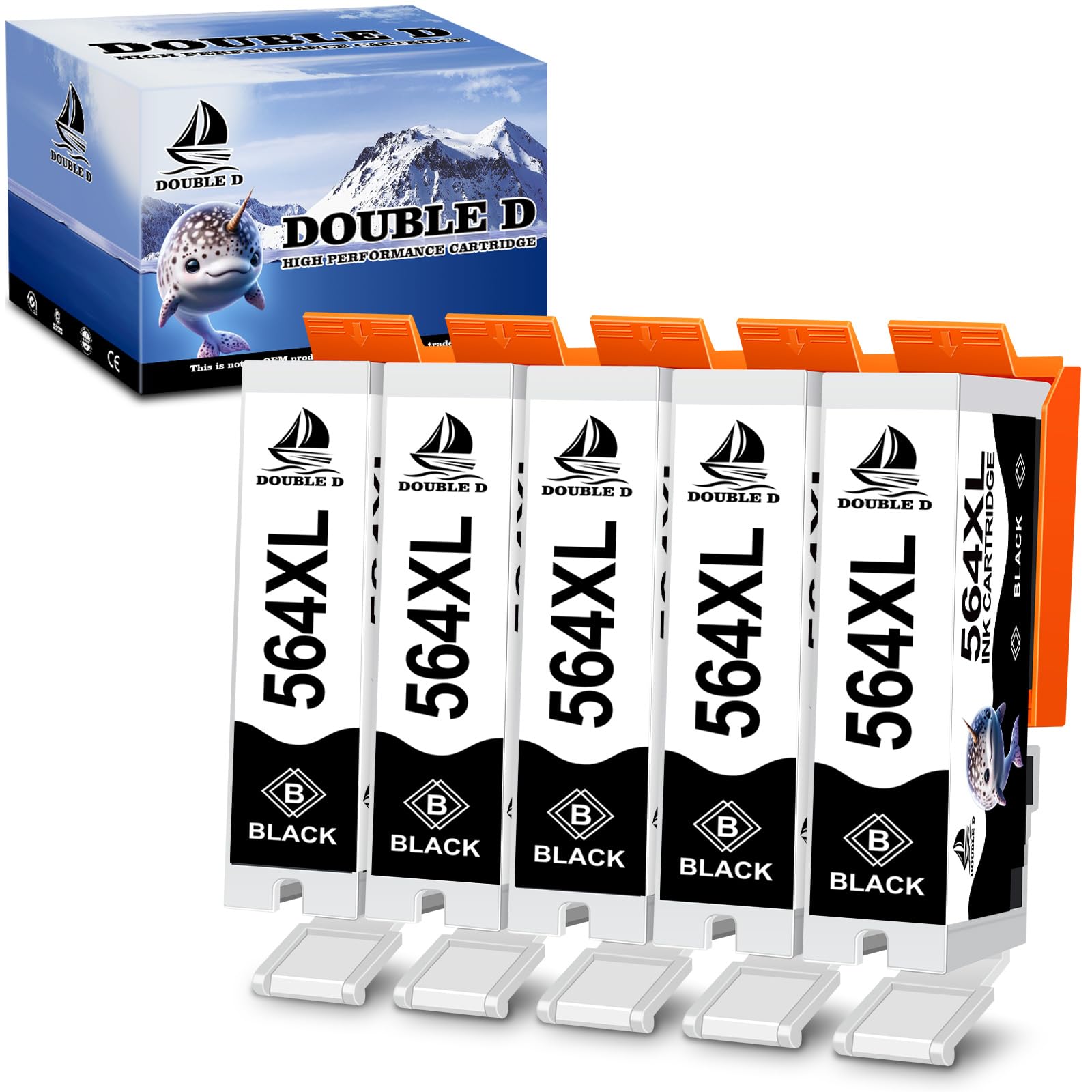 DOUBLE D 564XL Compatible Ink Cartridge Replacement for HP 564XL 564 XL High Yield for HP Photosmart 7520 6520 5520 5510 Deskjet 3520 3522 Officejet