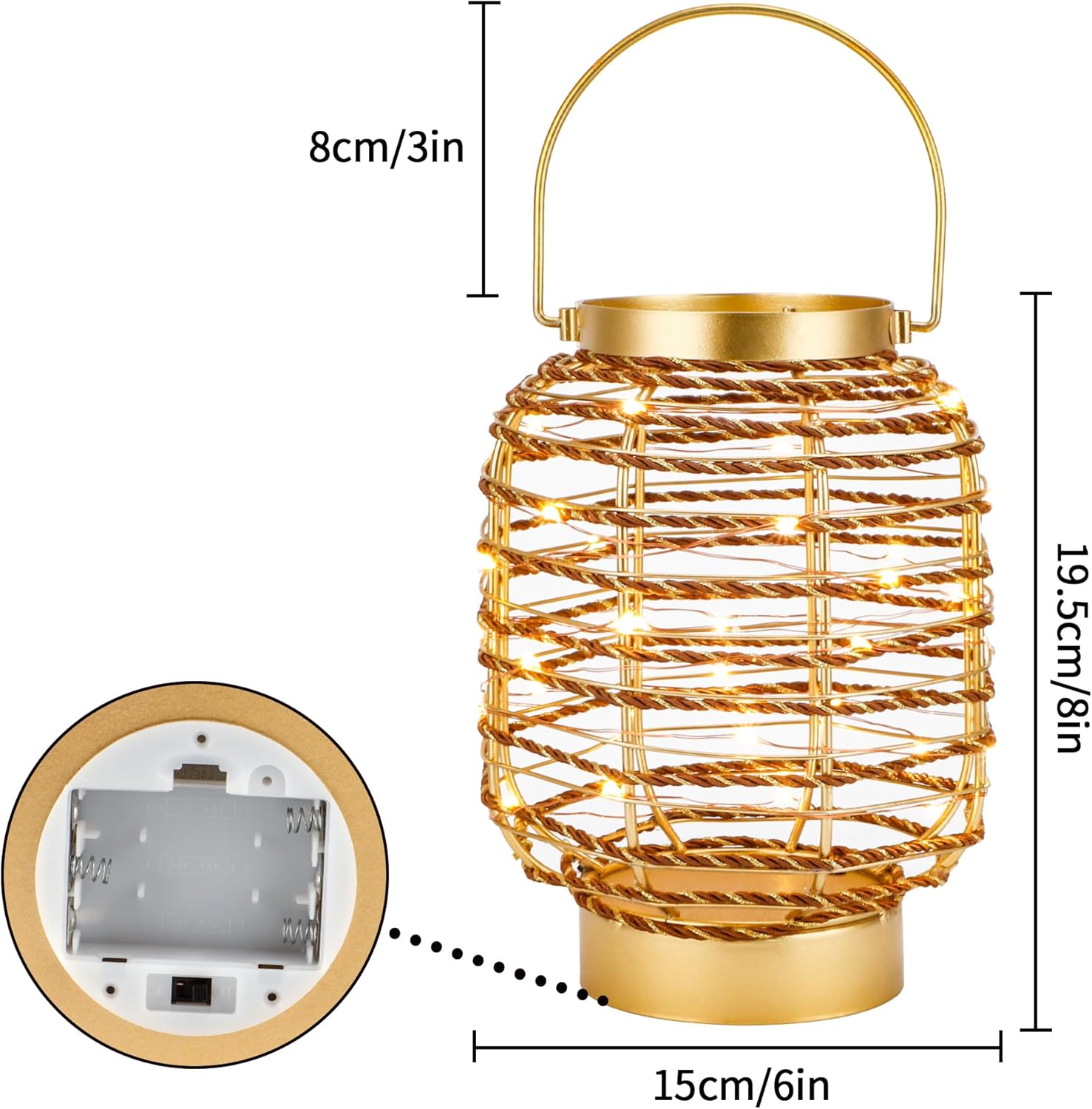 Set of 6 Battery Operated Table Lamp 7.7 "H Metal Cage LED Cordless Lamp with 6-Hour Timer, Vintage Decorative Fairy Lights Lantern for Indoor/Outdoor Bedrooms Weddings Parties Patio Events