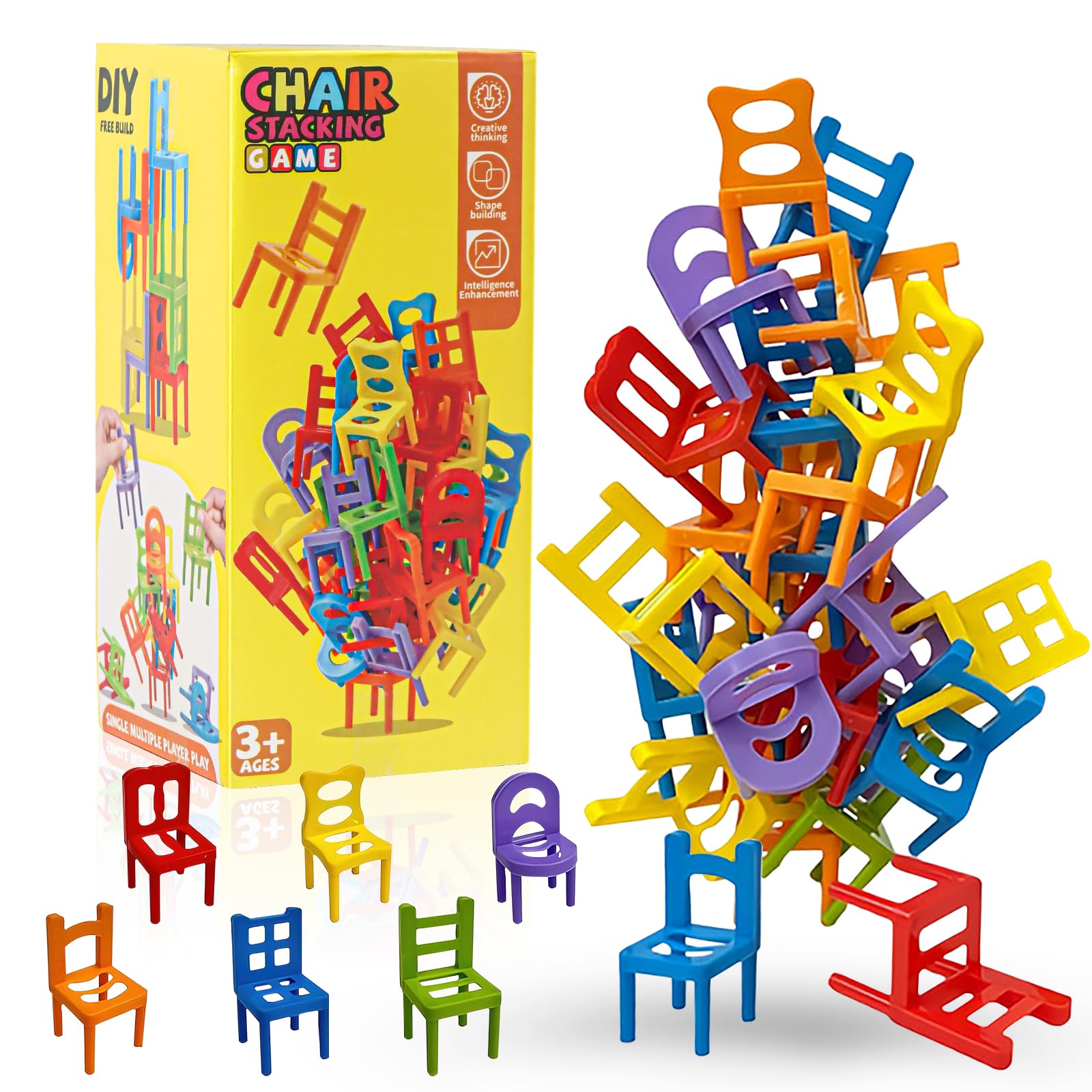 deAO Torre di Sedie Impilabili Gioco Impilabile Equilibrio e Abilità