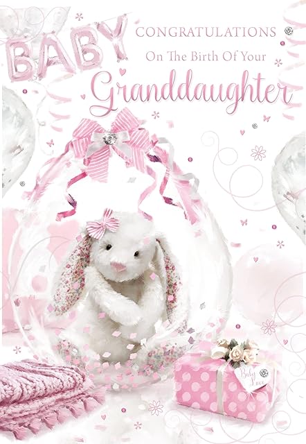 Cherry Orchard Congratulations On The Birth Of Your Granddaughter Card - Bunny Rabbit