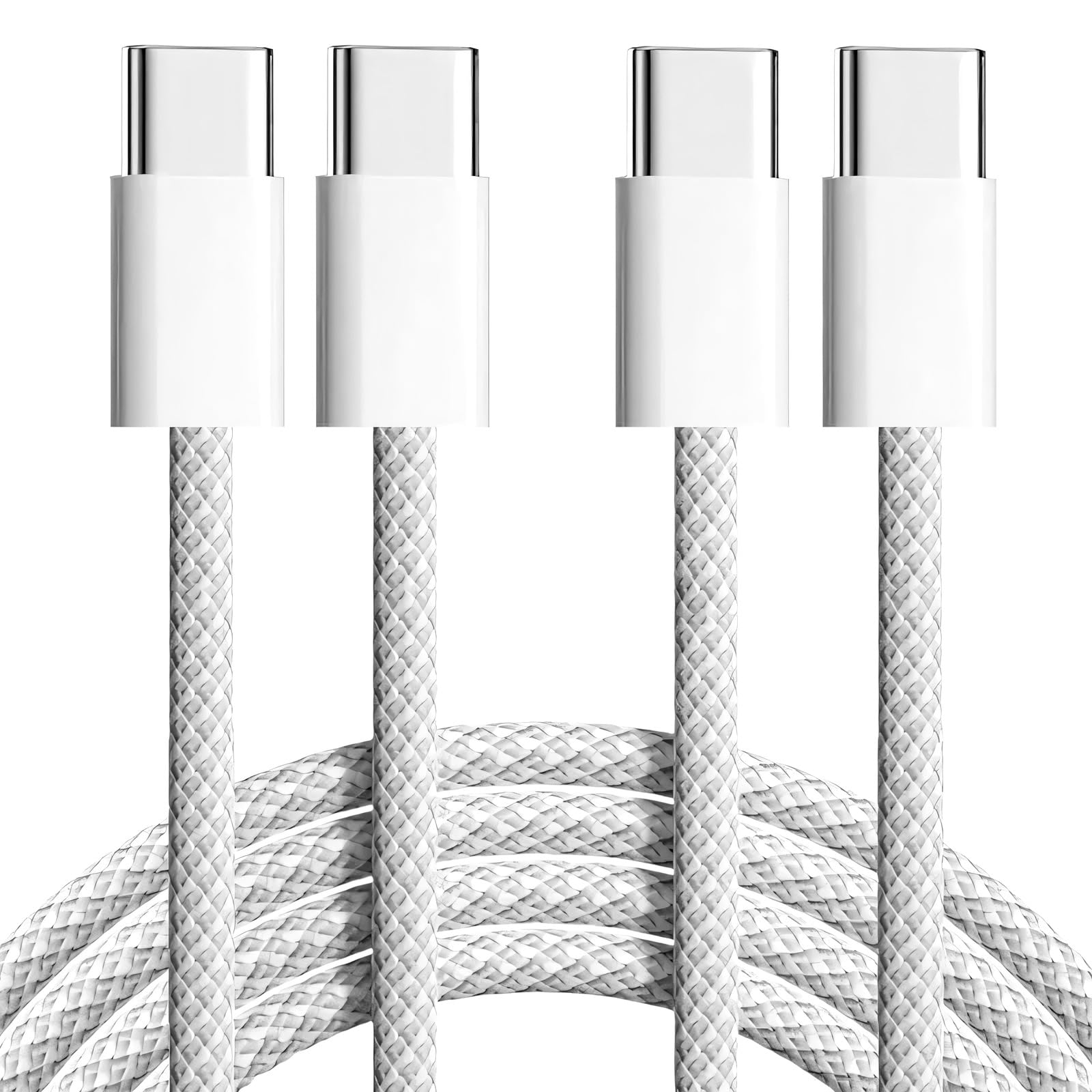 Cavo intrecciato da USB C a USB C da 0,9 m - 60 W, caricabatterie rapido da USB C a USB-C, cavo di alimentazione intrecciato per iPhone 15 Pro Max/MacBook/iPad/Samsung Galaxy/dispositivi Android e