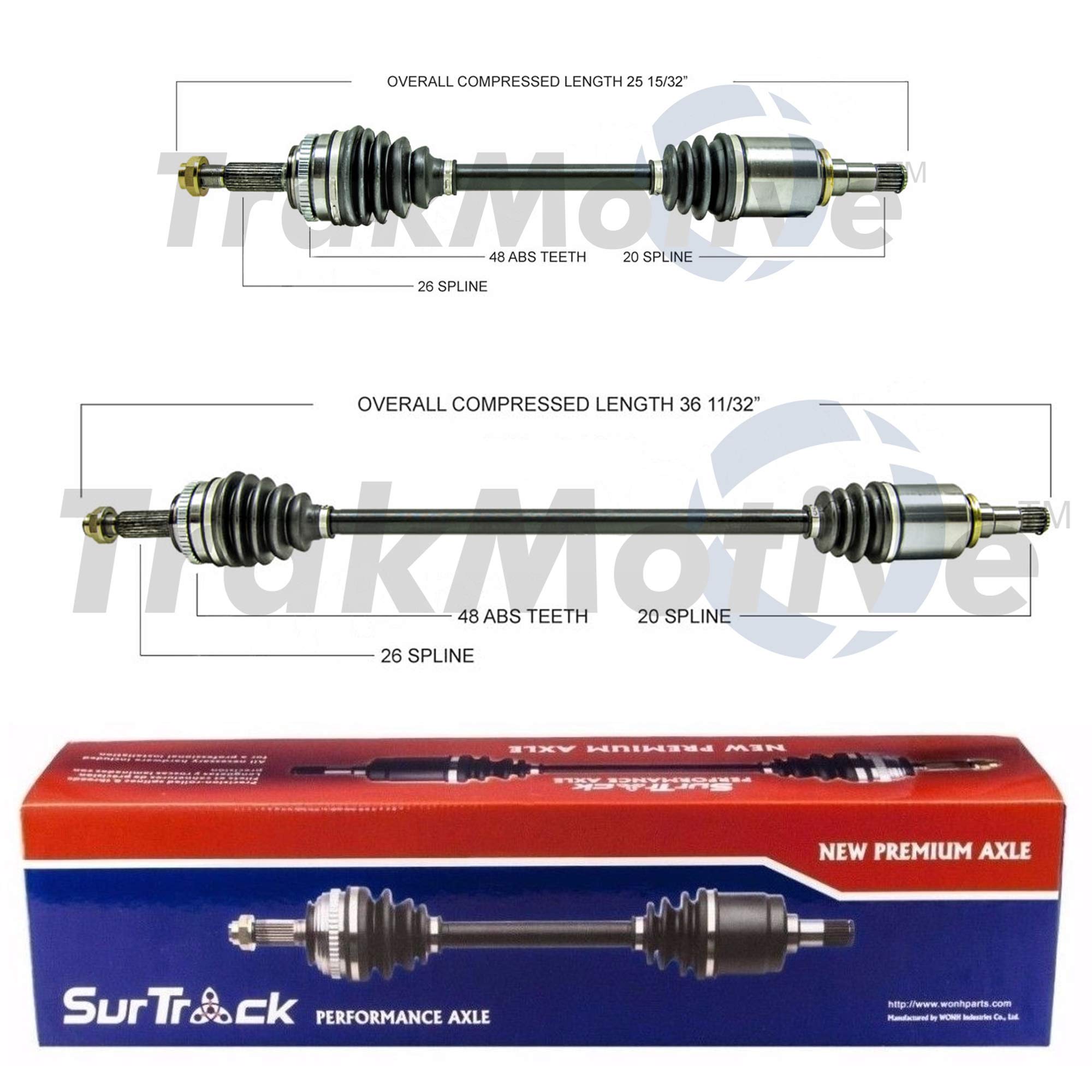 Amazon.com: SurTrack Pair Set of 2 Front CV Axle Shafts For