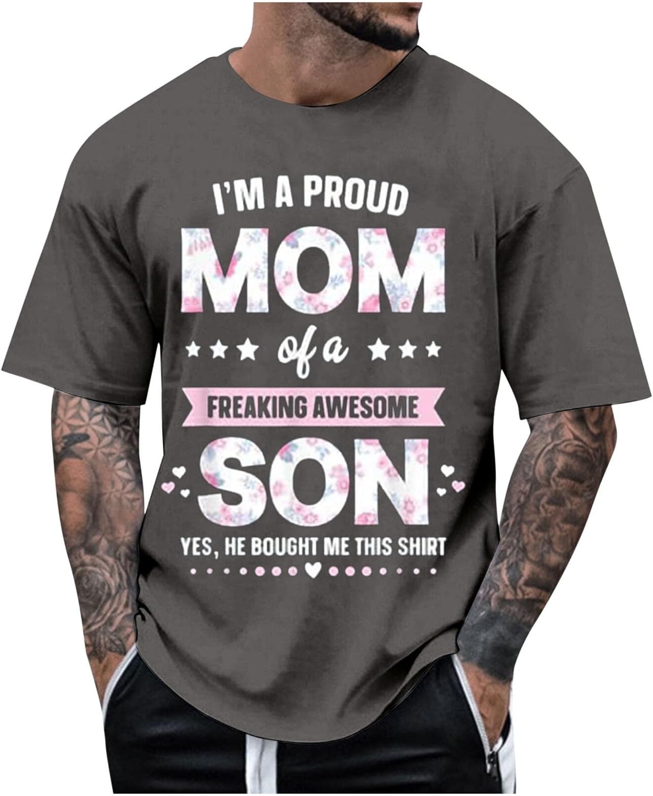 iTNHFPPremium Men's T-Shirts Straight-Fit Hawaiian Shirt for Men Striped Workout Shirt Tropical Street Wear Top Shrink-Less Tops, T-Shirts & Shirts