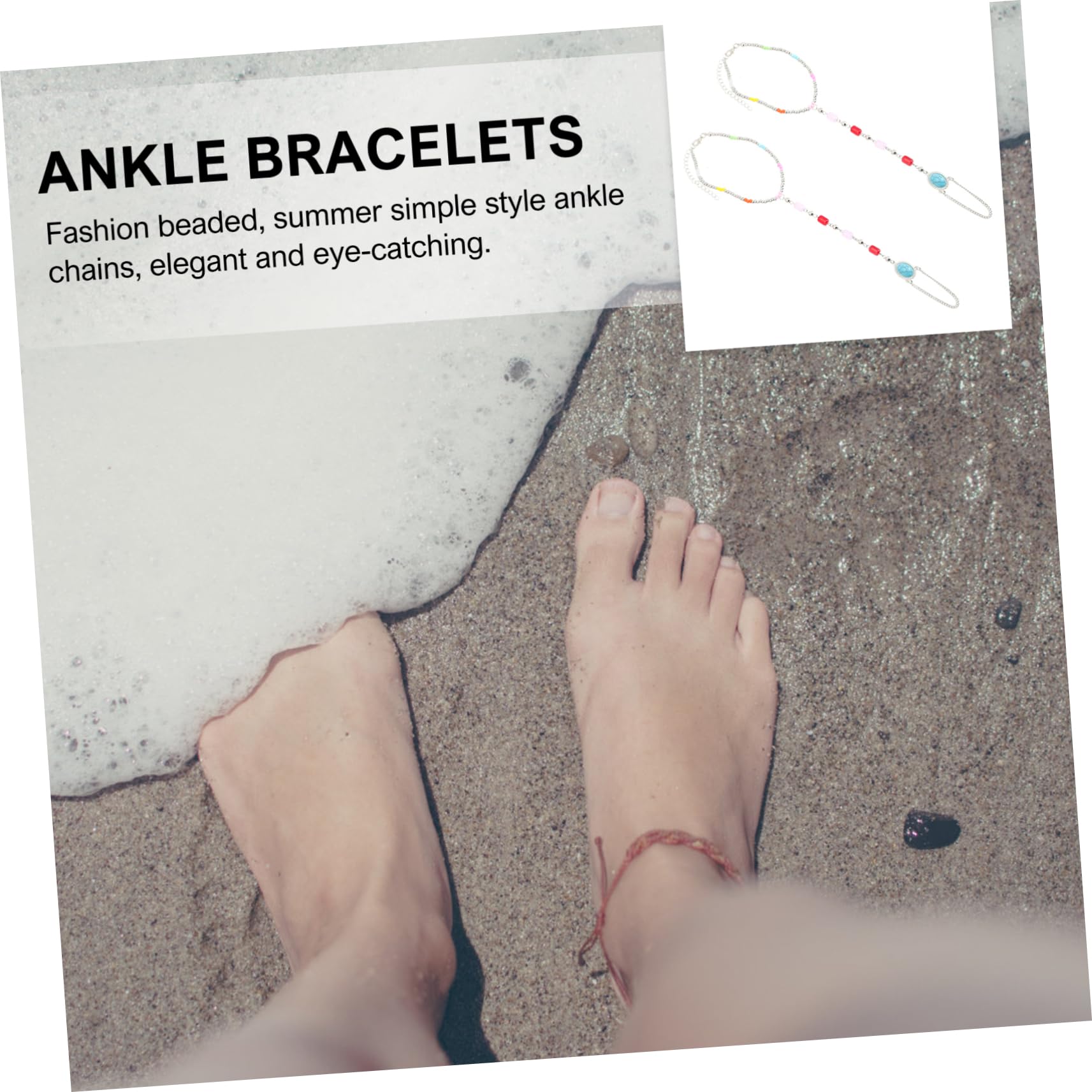 BESPORTBLE Tobillera Con Cuentas Para Mujer Tobilleras Para Mujer Joyería Para El Tobillo Tobilleras De Verano Tobillera Con Cuentas Tobillera De Verano Tobillera Con Cuentas Pulseras