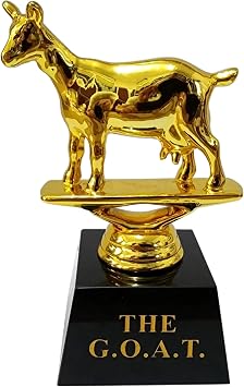 Goat Trophy, Greatest of All Time Trophy G.O.A.T Gold Goat Trophy Reward, Gag Gift, Laser Engraved Recognition