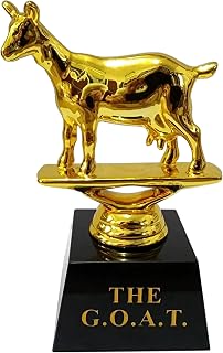 Fancy Pants Funtime Goat Trophy, Greatest of All Time Trophy (G.O.A.T) Gold Goat Trophy Reward, Gag Gift, Laser Engraved Recognition