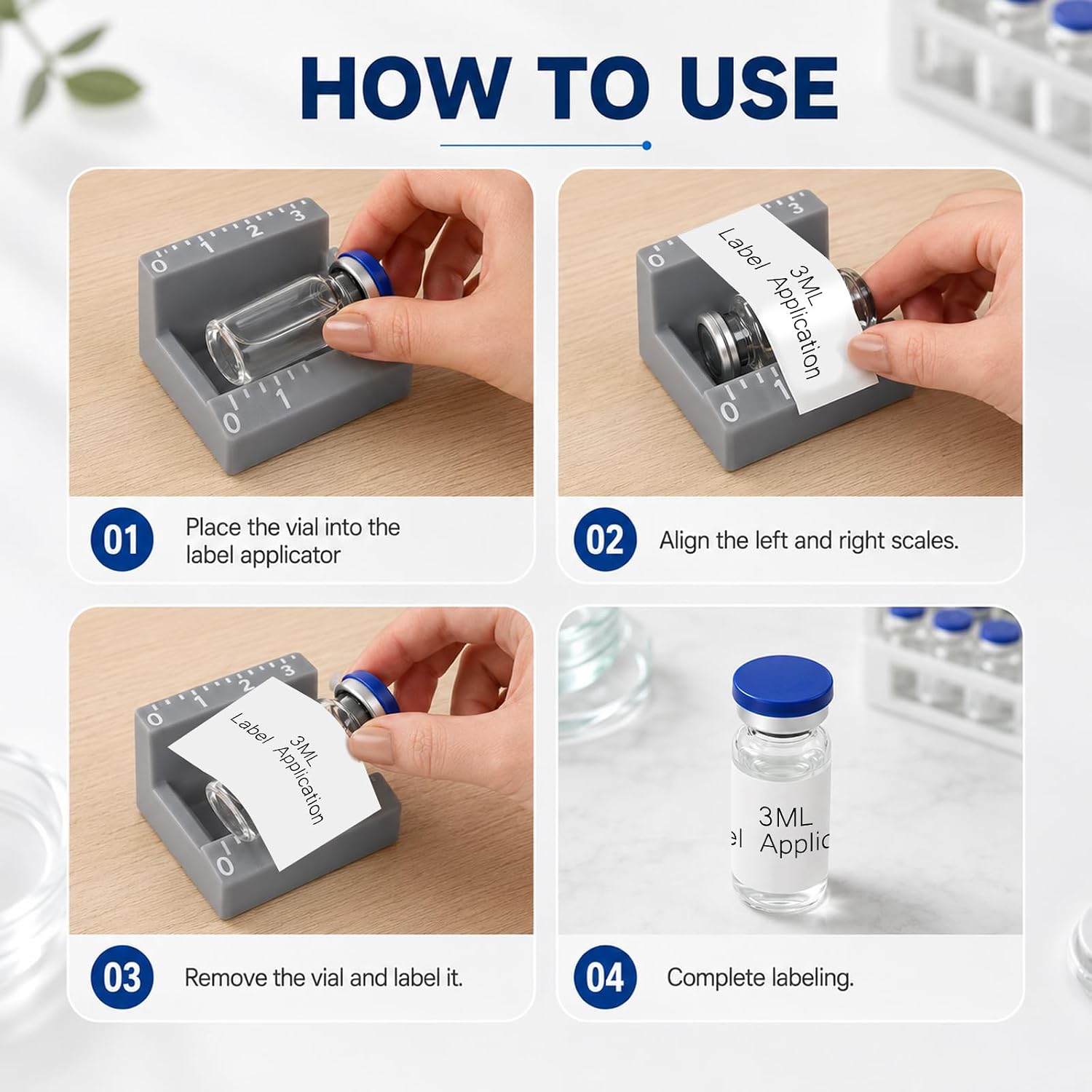 2Pcs Vial Label Applicator Tool 3ml Bottle Labeling Application Tool