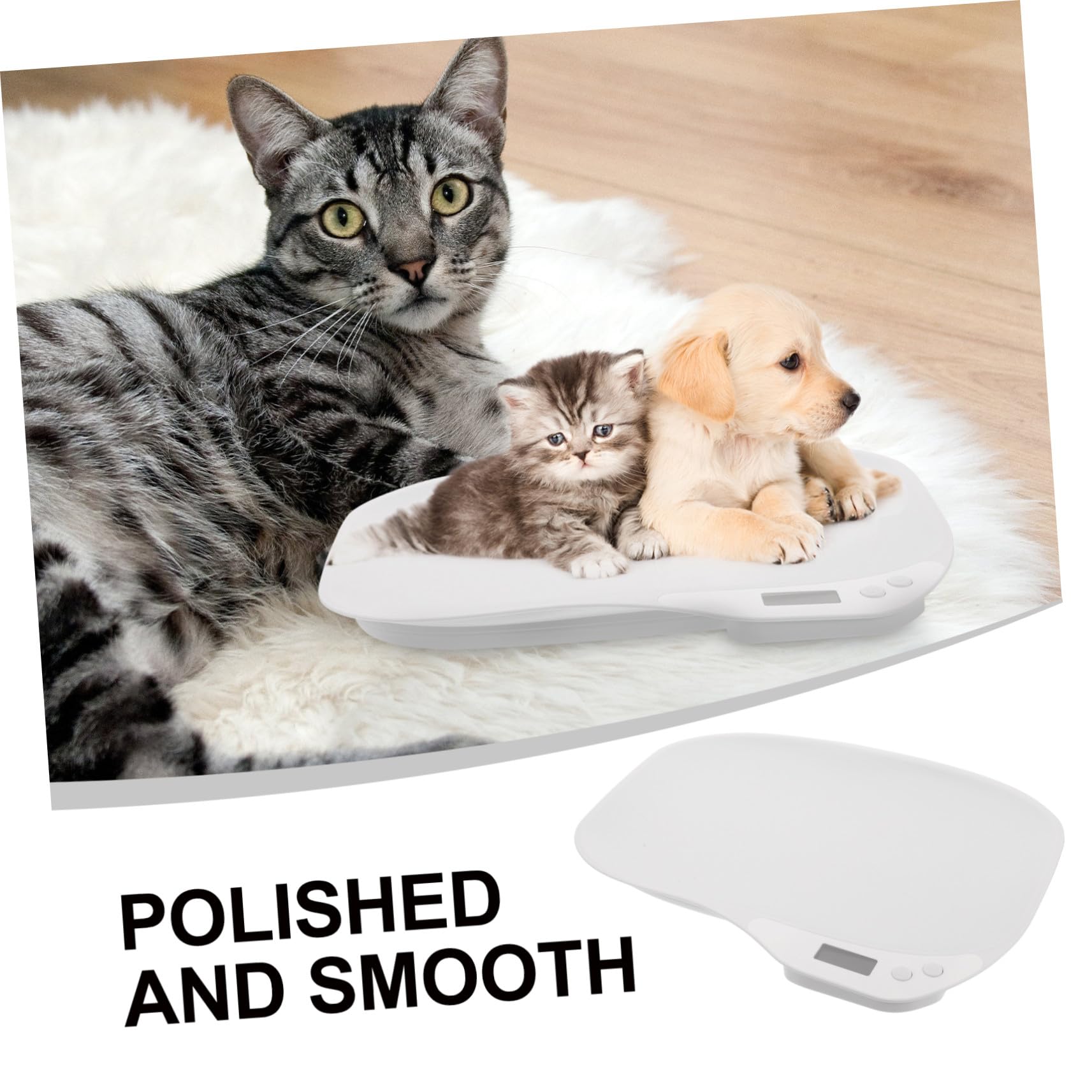 ifundom Báscula Digital Material Abs Blanco para Mascotas Sensores de Alta Precisión y Resultados Estables Adecuado para Uso en Casa o Clínica Veterinaria para Uso en Casa o Clínica Veterinaria