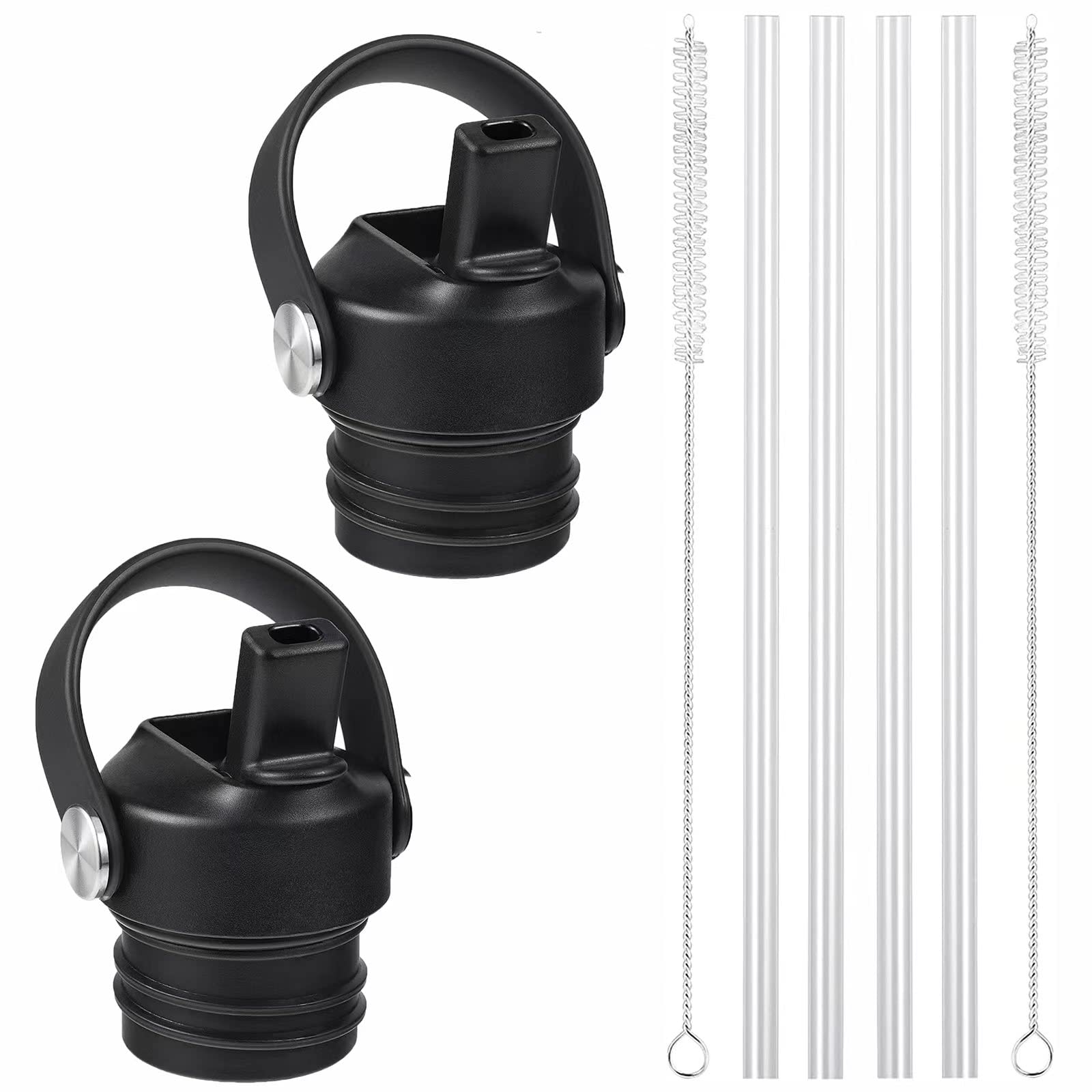 DBIWStraw Lid Compatible with Standard Mouth 24 oz 21 oz Hydro Flask, Lids with Straw Fits Hydroflask Water Bottles, Replacement Top, Straws Cap with Flexible Handle