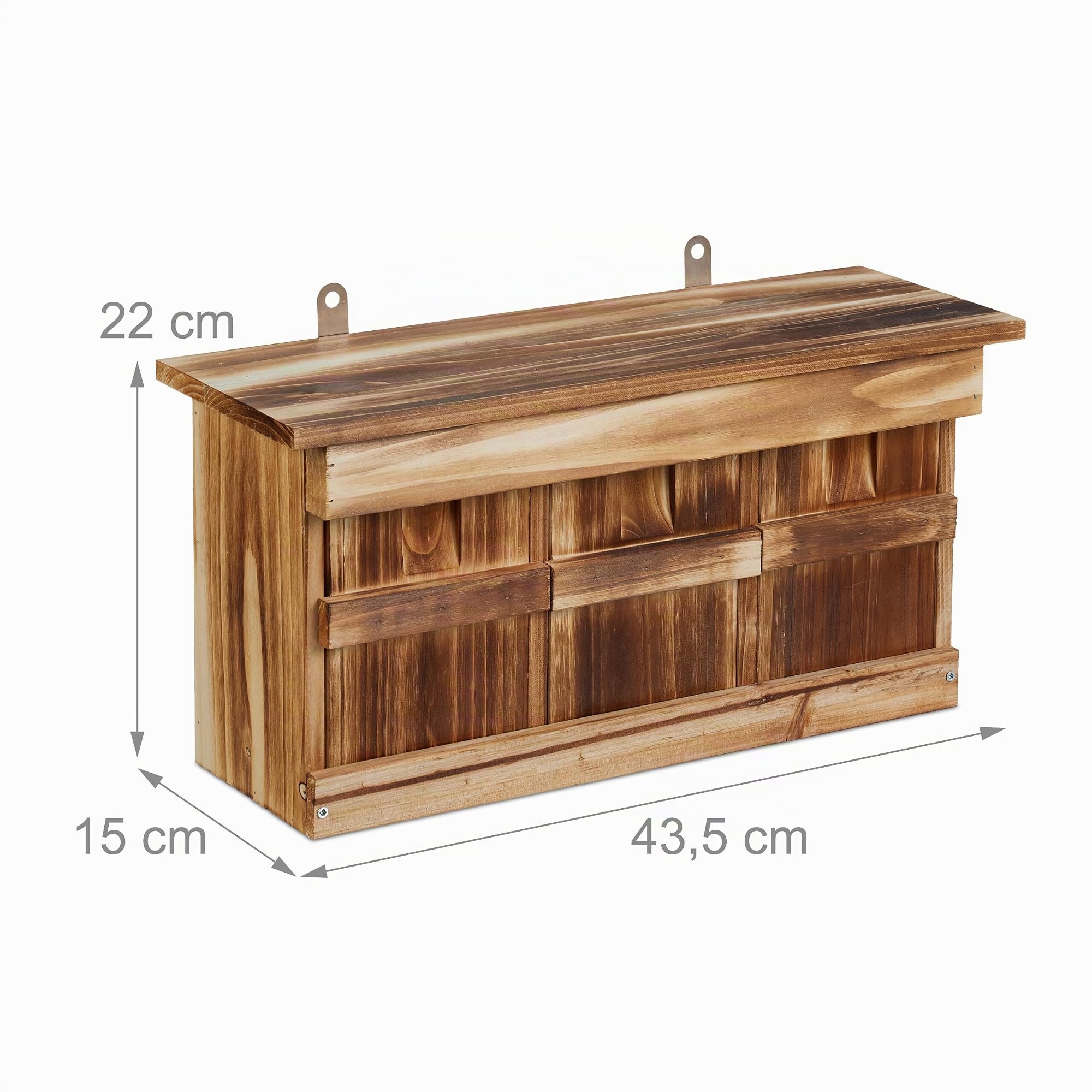 Relaxdays Casetta per Uccelli, 3 Camere, Nido in Legno di Abete, Ingresso HxL 3x2 cm, Cassetta da Appendere, Marrone