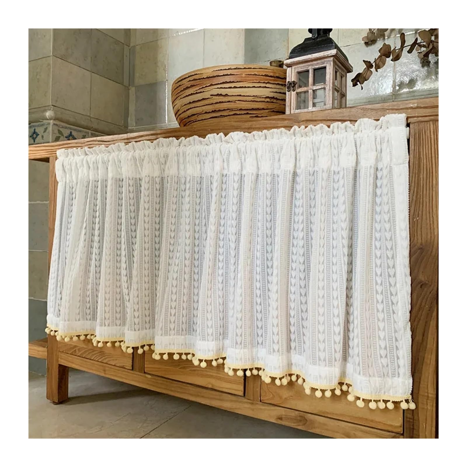 Rideau de Placard et Armoire de Cuisine Anti-poussière, Fixation Sans Perçage, 120 x 100 cm