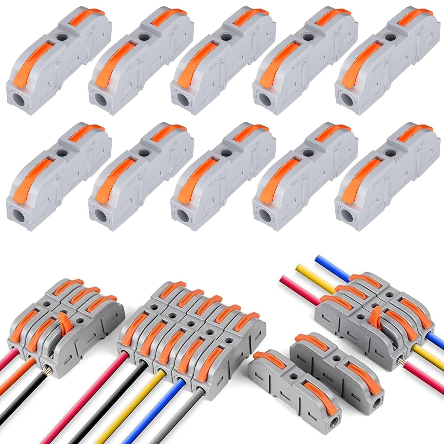 RexezGuardz Wire Cable Connector / 10PCS Universal Connection Terminals/Circuit Inline Splices Electric Connectors/SPL-1 Clamp with Actuation Lever / 4 mm² Conductor Clamp-image-25