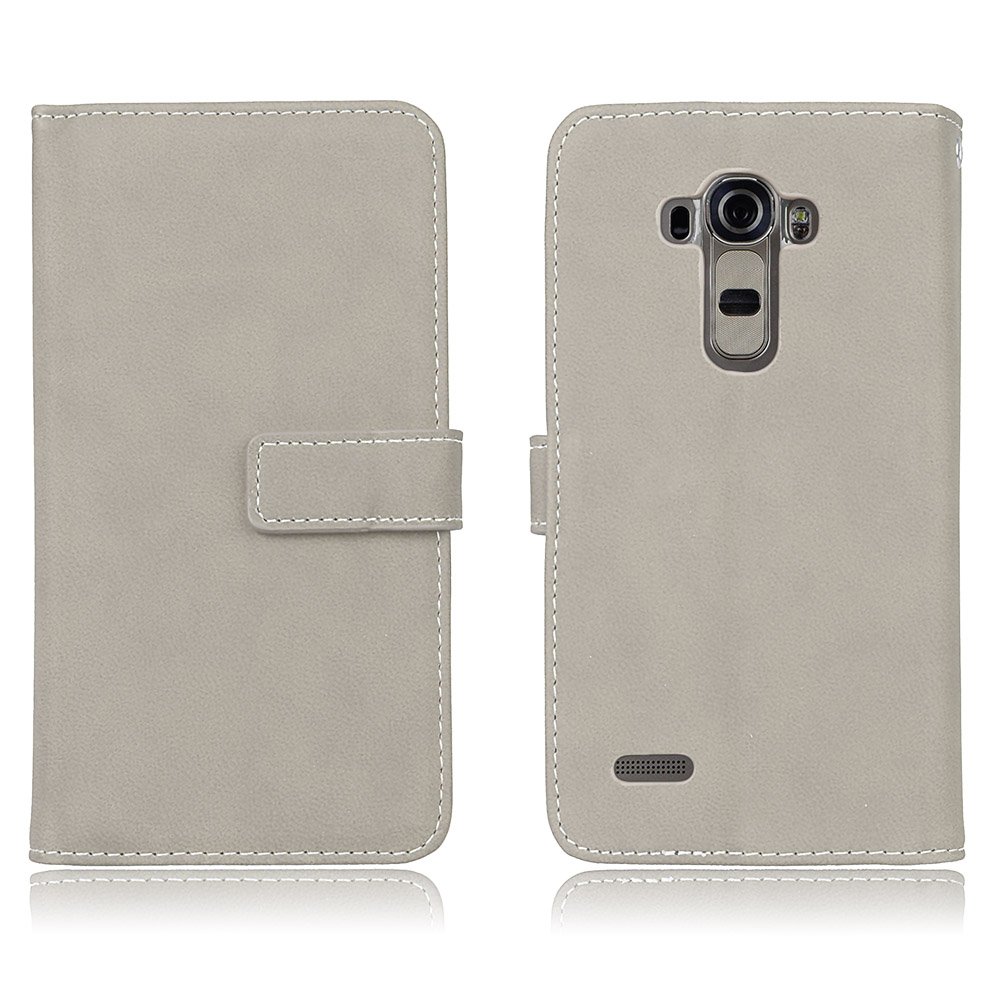 LG G4 Flip Wallet Case, LG G4 Case Leather [Cash and 9 Card Slots], BONROY® Retro Premium PU Leather Stand Flip Phone Case with Magnetic Card Slot Holder Wallet Book Design Fordable Cover for LG G4 - Gray