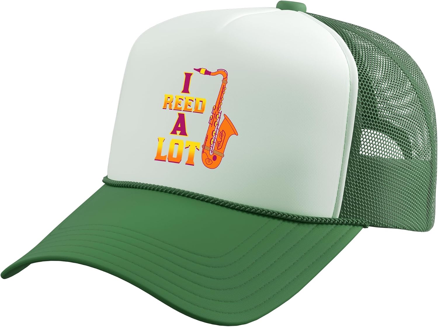 I Reed A Lot Saxophone Musical Instrument Woodwind Gift Idea Trucker Hat with Adjustable Mesh Back