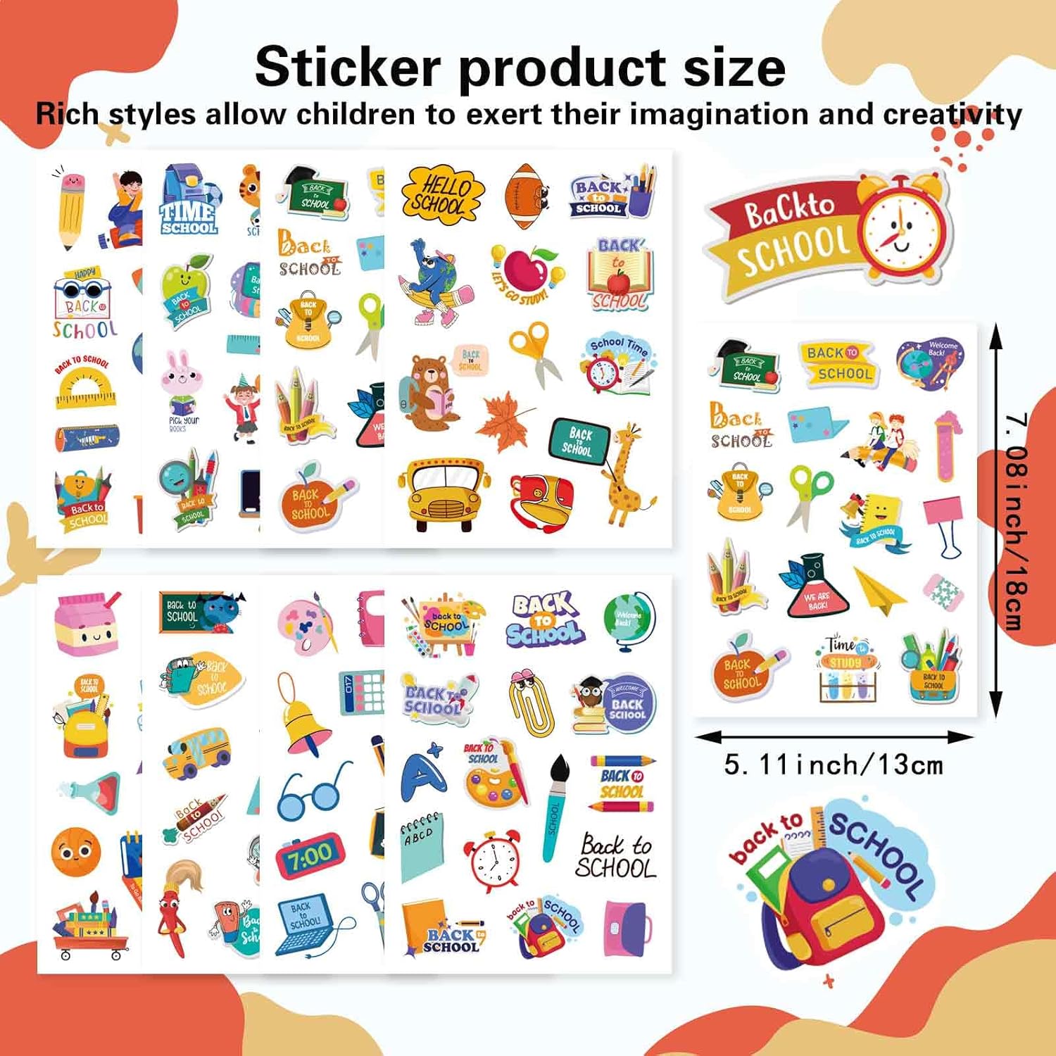 Welcome Back to School Stickers, 387PCS First Day of School Party Favors Decorations, Happy Back to School Labels, Motivational Stickers for Kids Teacher Reward School Classroom Supplies Gifts
