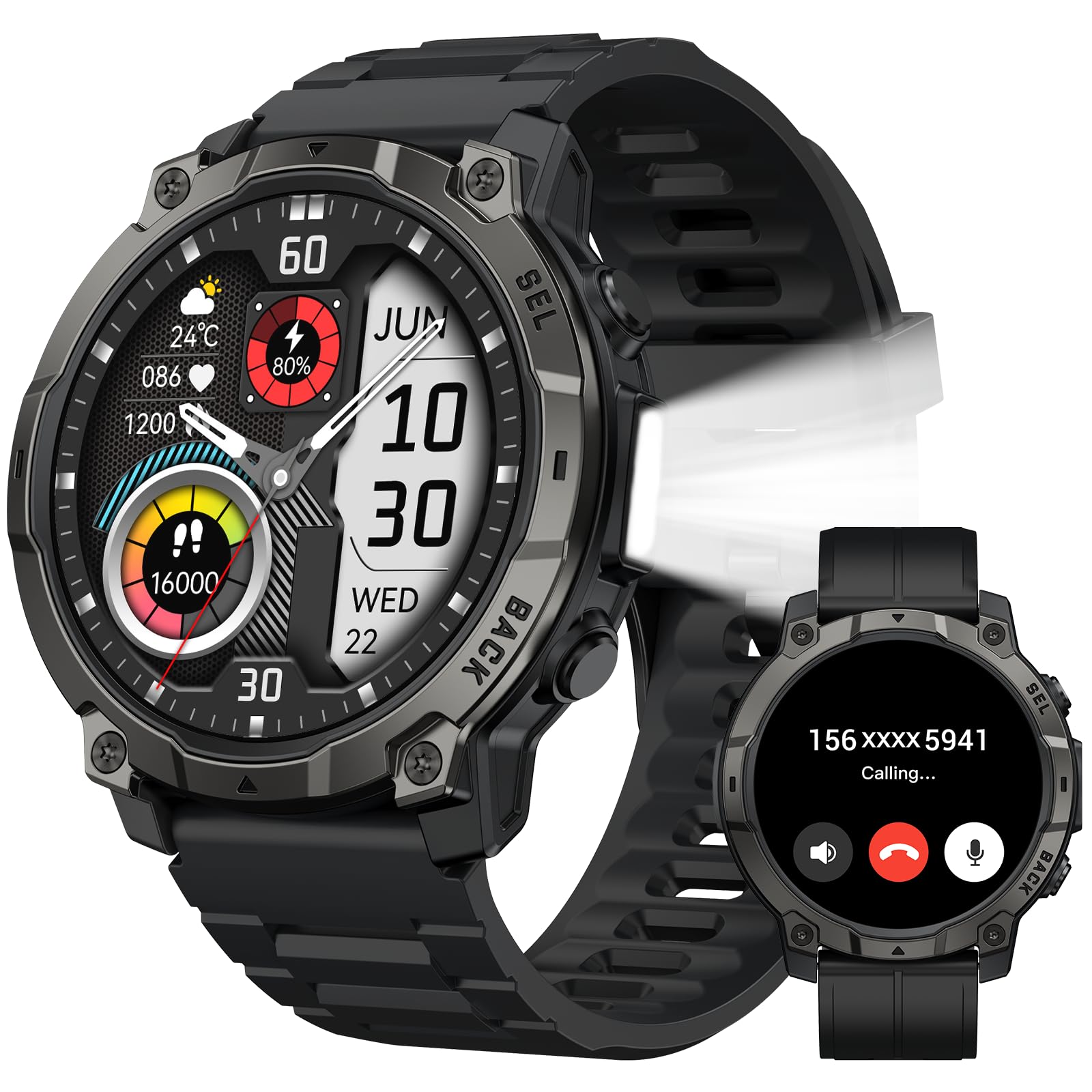 paybay Men’s Smart Watch - Bluetooth Calling, IP68, 24/7 Sleep Monitor, Fitness Step Trac…