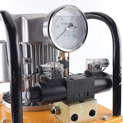 Miniatura 5 de Bomba hidráulica de accionamiento eléctrico de 110 V, bomba hidráulica de doble efecto de 750 W + interruptor de pedal de válvula solenoide para