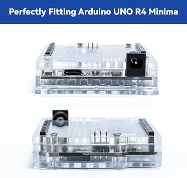SunFounder Transparent Acrylic Case Compatible with Arduino UNO R4 Minima (Original Bottom Case NOT Included)