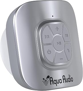 Shower Speaker Bluetooth Waterproof with Suction Cup - 10 Hours Playtime/Built-in Mic (Silver)