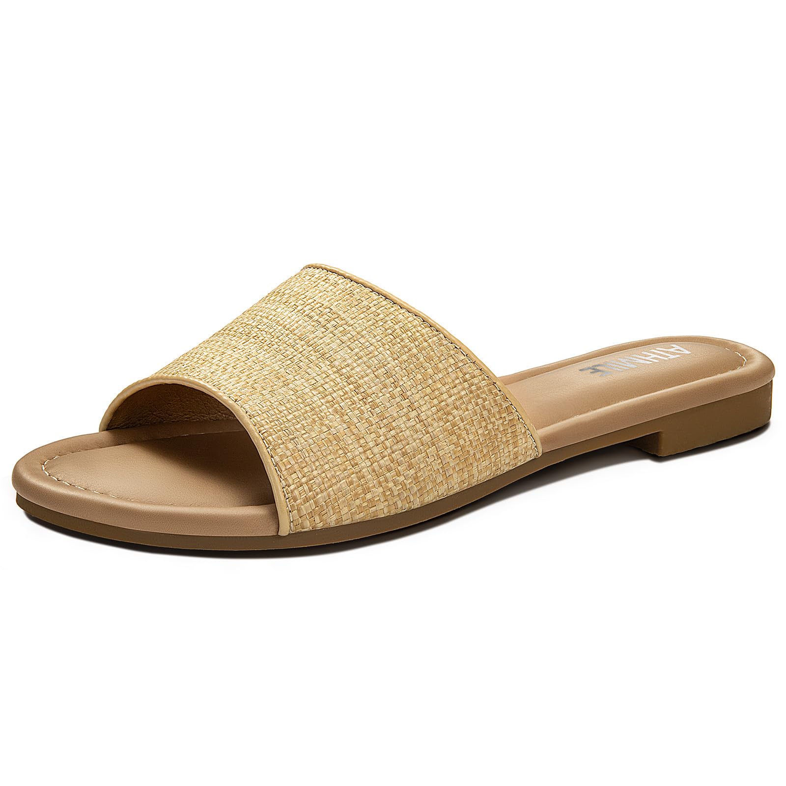 ATHMILE Sandals for Women 2026 One Band Womens Sandals Dressy Open Toe Flats Summer Slides for Casual Party Cute Beach