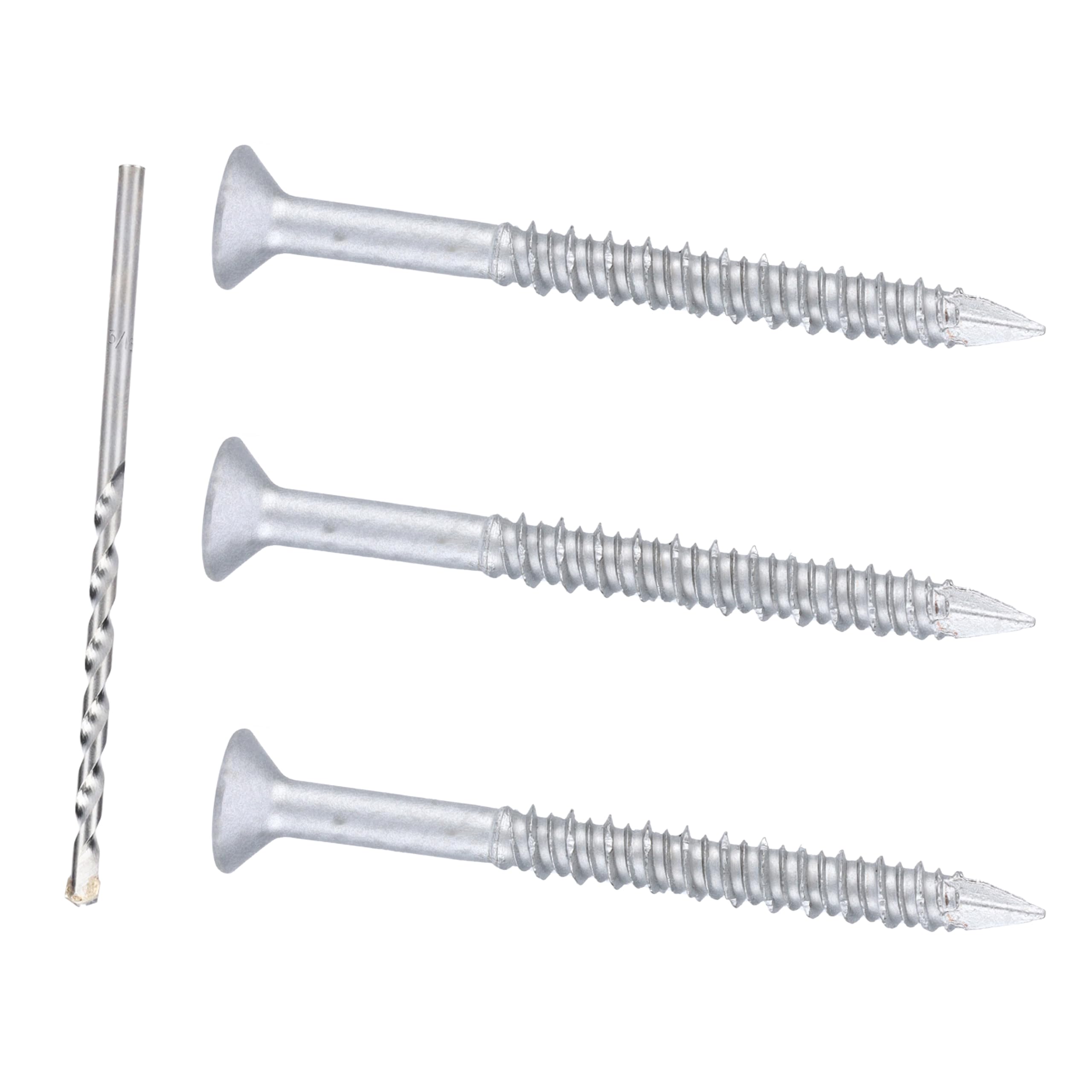 Bobibbi1/4 x 2-3/4" 410 Stainless Steel Flat Head Tapcon Concrete Screw Anchor, for Anchoring to Masonry, Block or Brick (50Pcs)