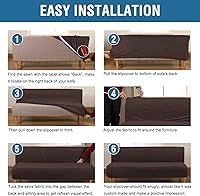 Vista 6 de H.VERSAILTEX - Funda para sofá de terciopelo real, para futón sin brazos, sofá, sofá cama, para proteger muebles, de terciopelo grueso y suave que