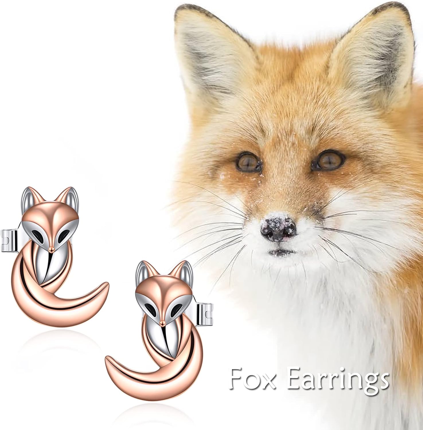 Bee/Cat/Owl/Horse/Rabbit/Fox/Bunny/Pony Earrings 925 Sterling Silver Lucky Cute Animal Stud Earrings Jewelry Gifts for Women Mom Mother Girls