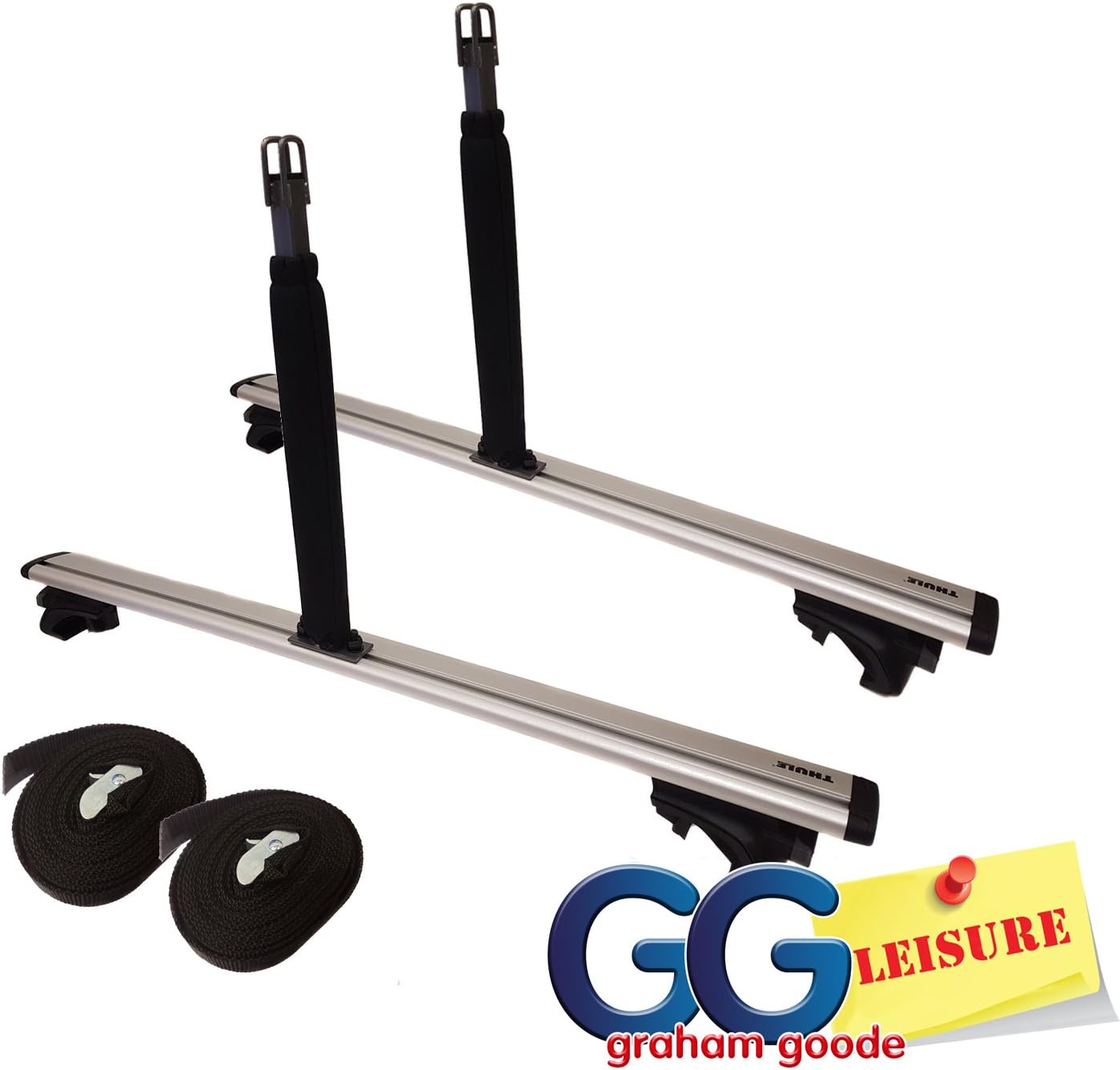 RUK Canoe Kayak Carrier Holder Upright | Aero Roof Rack Bars T Track Fitting