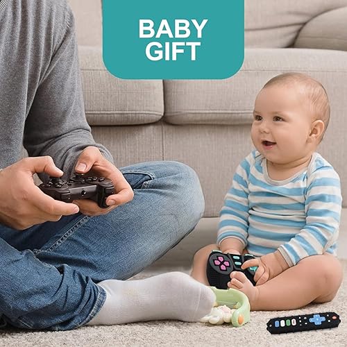 Miniatura 6 de PRONY Control remoto de silicona y controlador de juego juguetes de dentición para bebés de 3 meses en adelante, juguetes sensoriales para niños