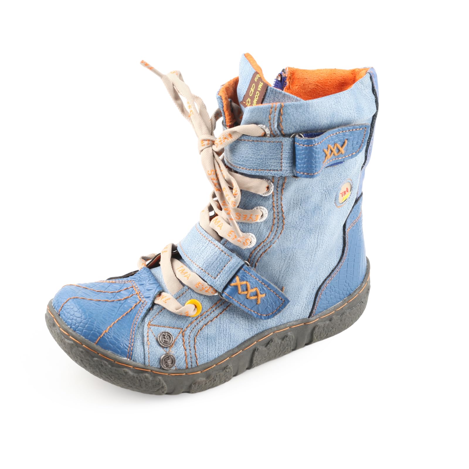 TMA EYES Women's PU Lining Flat Ankle Boots with Zipper - Perfect for Casual Wear