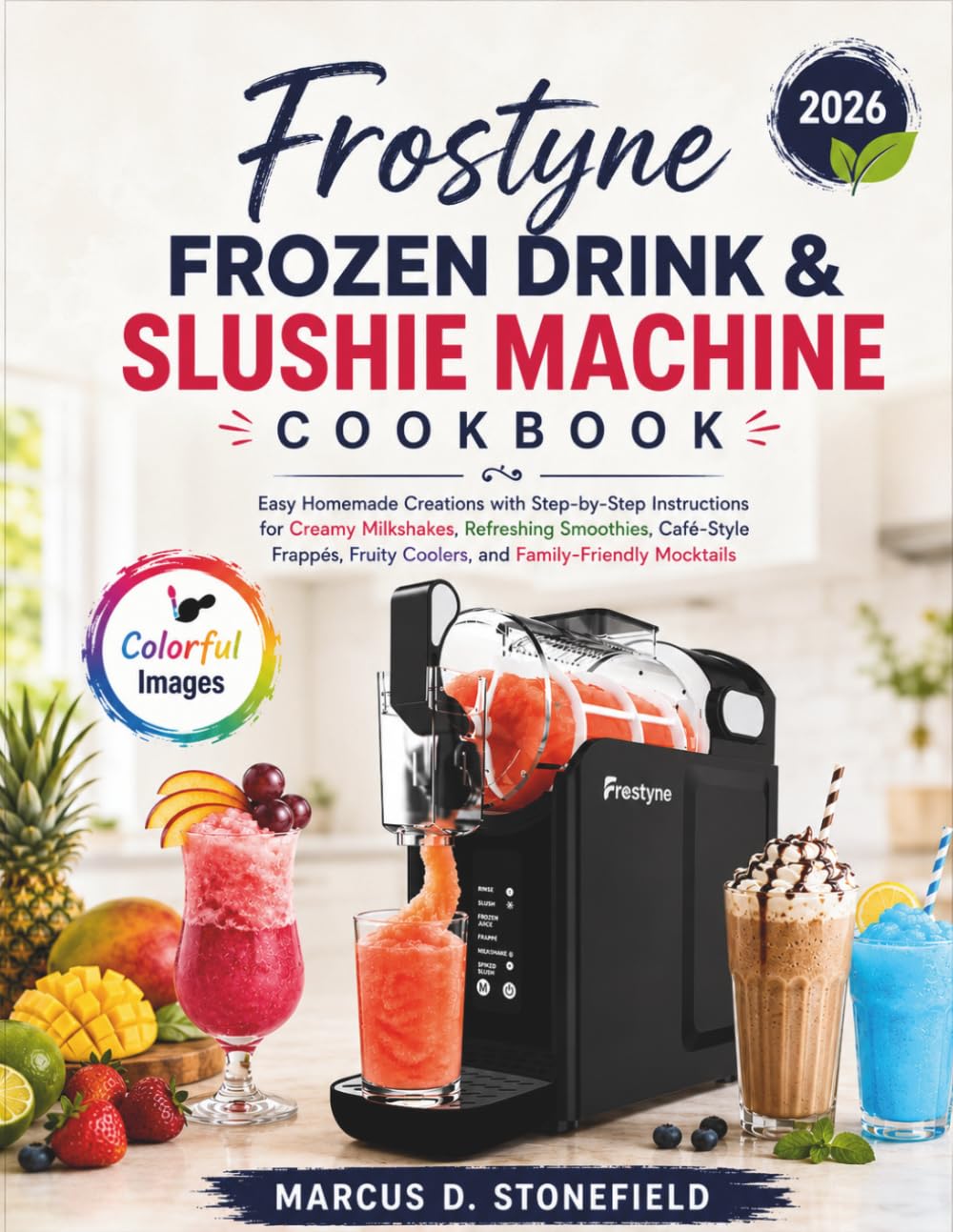 Frostyne Frozen Drink & Slushie Machine Cookbook: Easy Homemade Creations with Step-by-Step Instructions for Creamy Milkshakes, Refreshing Smoothies, ... Fruity Coolers, and Family-Friendly Mocktails