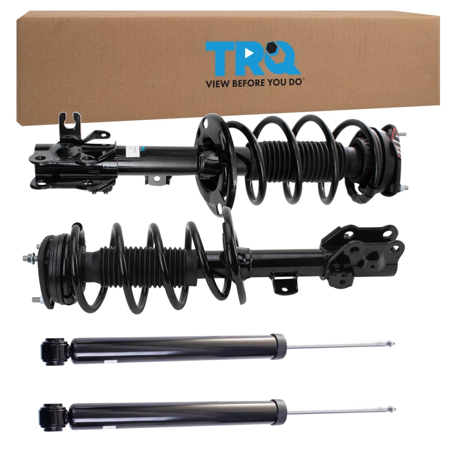TRQ Front and Rear Complete Strut Assembly &amp; Shock Absorber Kit Complete Strut &amp; Coil Spring Assembly Compatible with 2017-2019 Mazda CX-5
