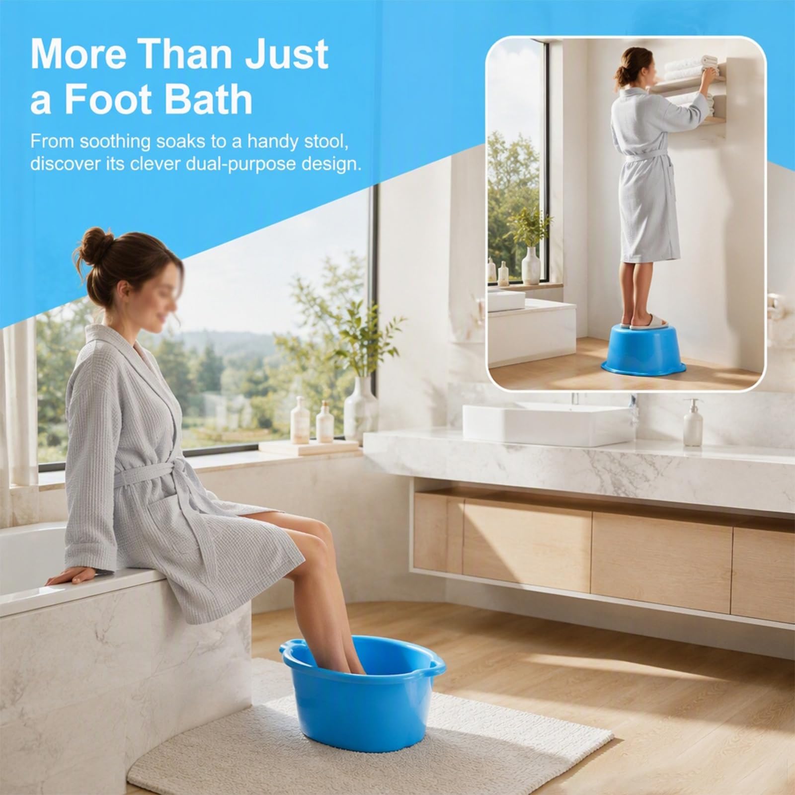 Bacinella for Immersione Dei Piedi, A Forma di Mela Con Fondo Massaggiante | Bacino di Grande Capacità, Materiale Plastico Addensato, Adatto for Uso Domestico(White)