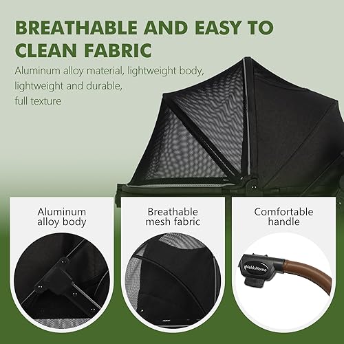 Miniatura 5 de Cochecitos para perros pequeños y gatos, cochecito para mascotas para perros medianos y gatos de hasta 45 libras, plegado con una sola mano, para