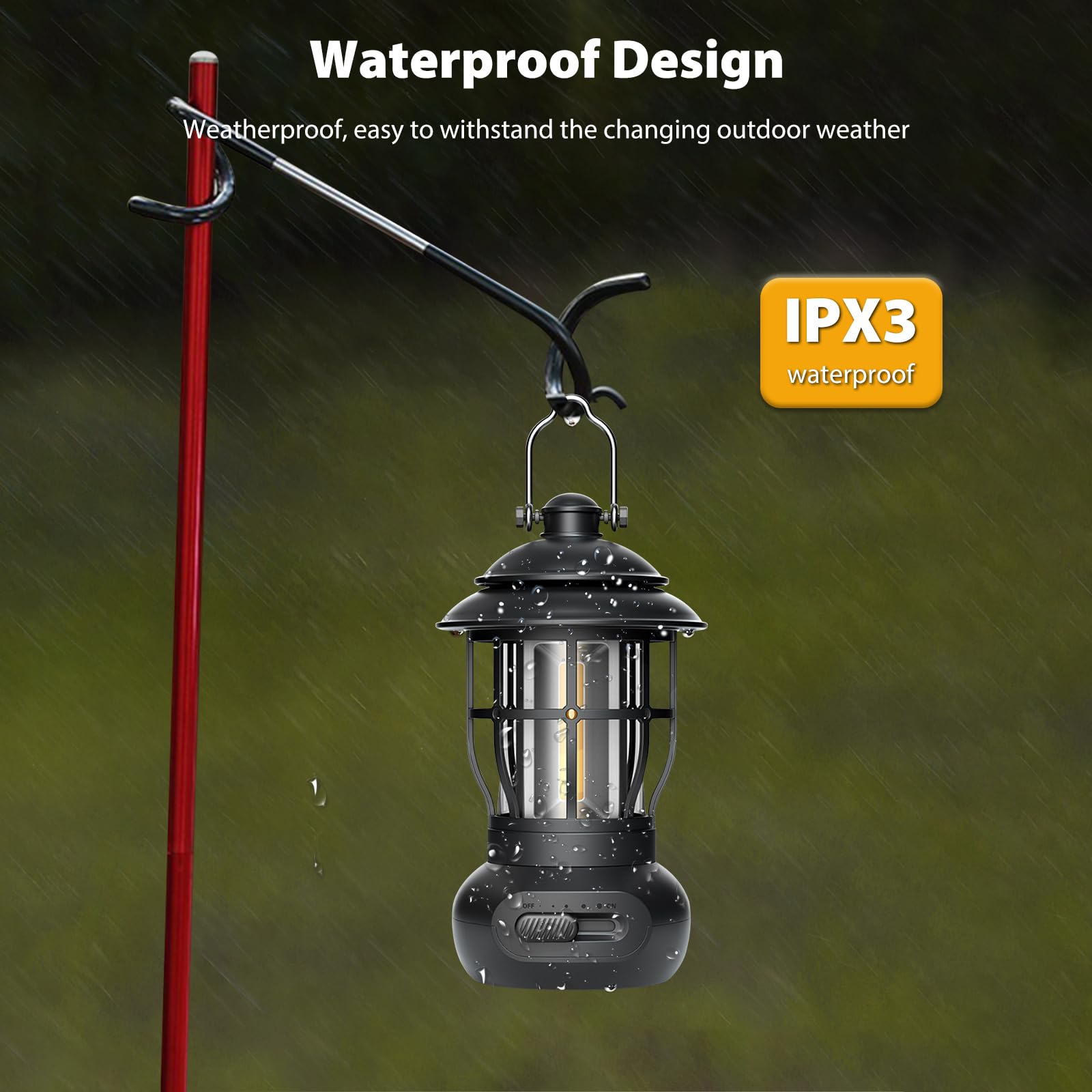 Ergocar Campinglampe, Led Outdoor Light Tragbares Ladewasser Und Wasserdicht, Einschließlich Usb -Datenkabel, Geeignet Für Innenhof, Notfall, Wanderweg