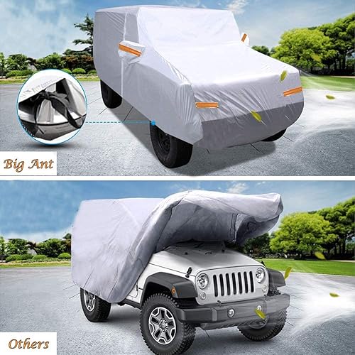 Miniatura 5 de Big Ant Funda de automóvil para Wrangler CJ, YJ, TJ y JK de 4 puertas, protección para todo tipo de clima, cubierta impermeable para SUV, ajuste
