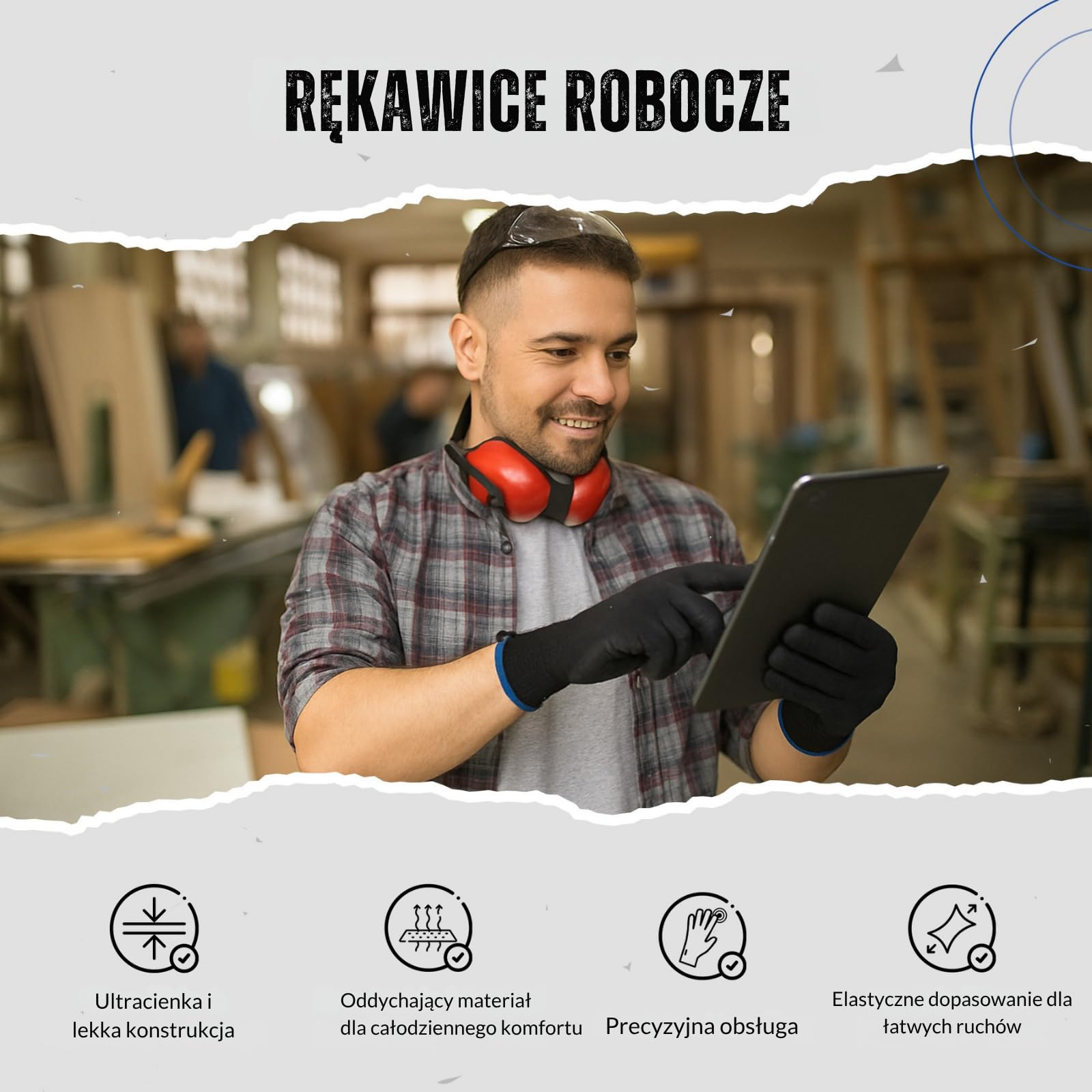 FUZZIO 24 pary rękawic roboczych Jurav PU - klamry robocze XL-10