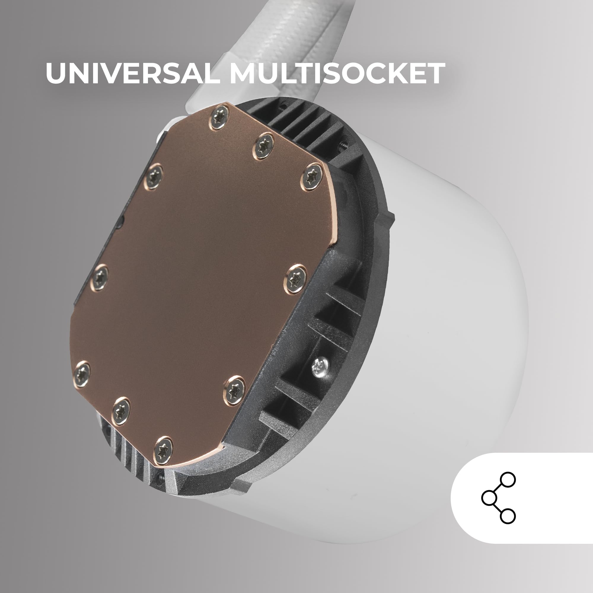 MARSGAMING ML-PRO240, Raffreddamento a Liquido Professionale CPU, TDP 450W, 2 Ventole FDB Ultra-silenziose, Pompa Opti-Chamber con Anello di Illuminazione Bianco, Multisocket Universale, Bianco