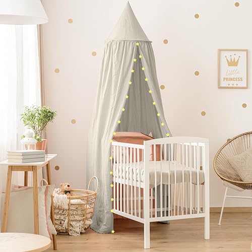 Miniatura 9 de Toldo de cama con luces, toldo de cama para habitación de niñas, toldo de cama de princesa  Individual, individual, matrimonial, Queen  Toldo de