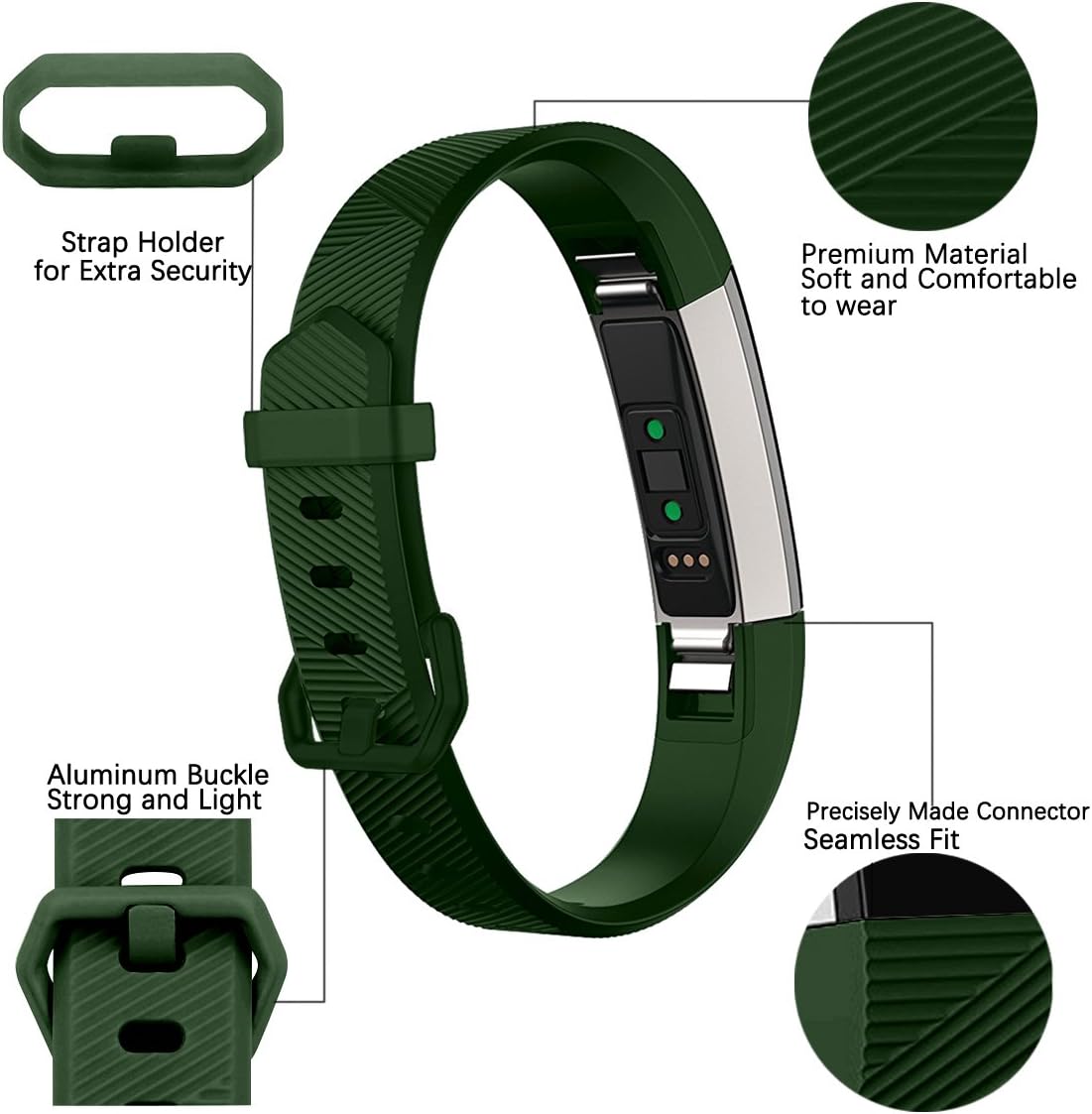 Maledan Replacement Bands Compatible with Fitbit Alta, Alta HR and Fitbit Ace, Classic Accessories Band Sport Strap for Alta HR, Alta and Ace