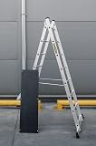 DRABEST Aluminum Scaffolding Tower 2x8 – Mini Scaffold with Work Platform 33x114 cm – Durable Sturdy & Lightweight Platform Ladder – 46x214x14cm - 8