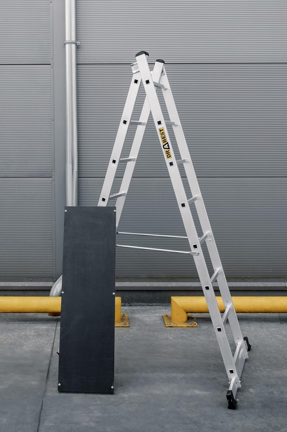 DRABEST Aluminiowe rusztowanie BASIC 2x8 – podest 33x114 cm – Trwałe, solidne i lekkie rusztowanie – Wewnątrz i na Zewnątrz Budynków 46x214x14cm