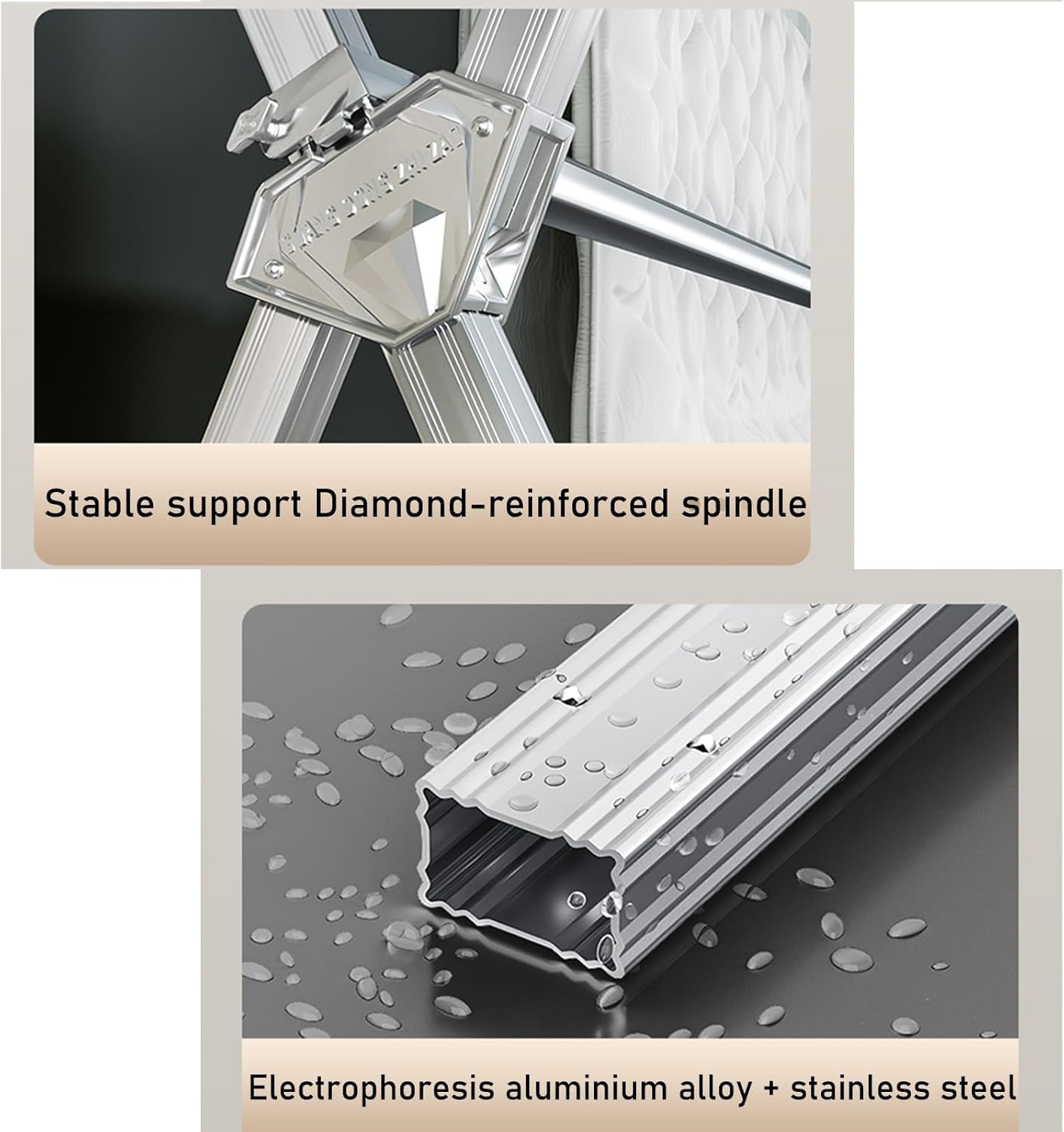 Folding Clothes Drying Rack, Stainless Steel Laundry Retractable Racks Outdoor, for Clothes, Sheets,Windproof Feet Stable Load Bearing,