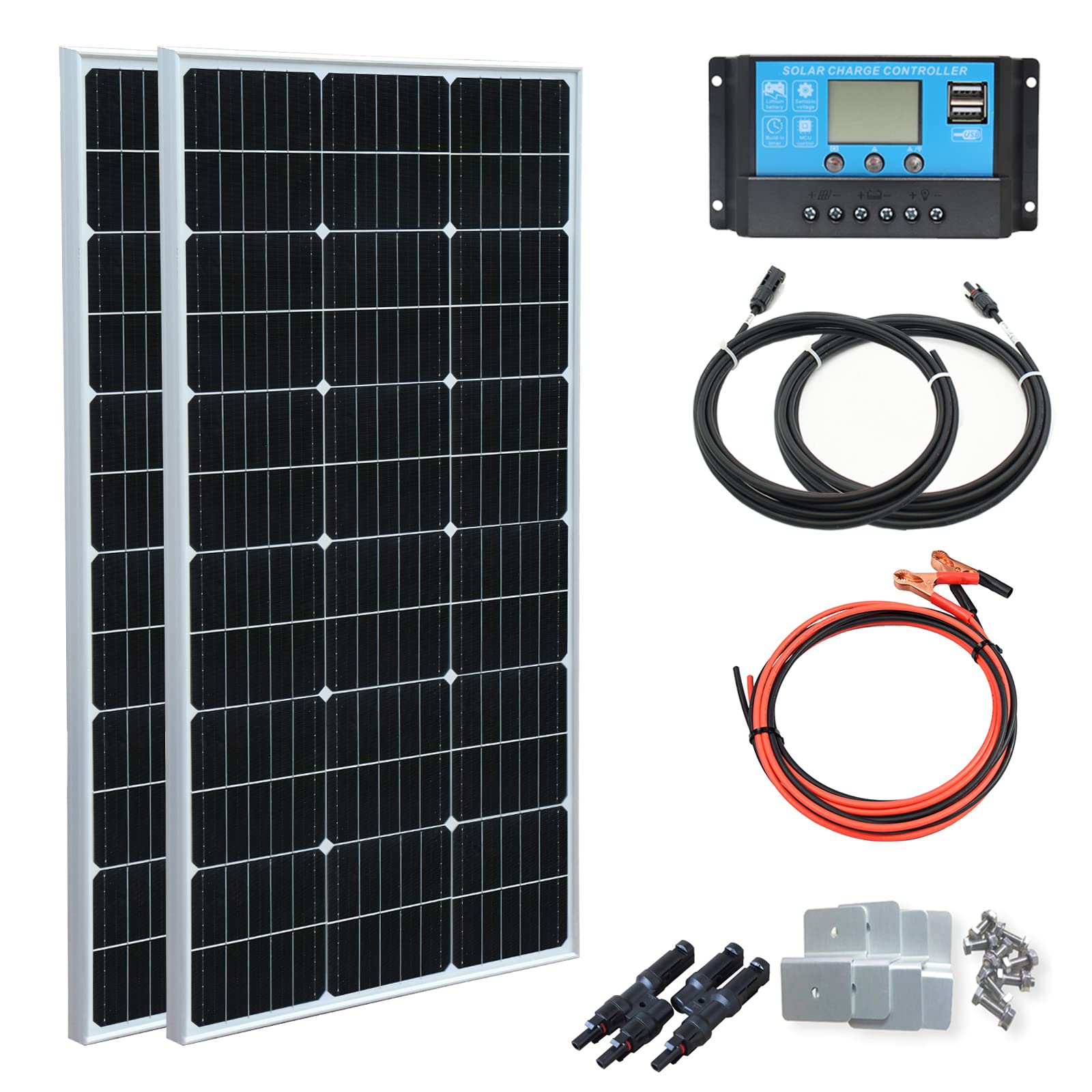 Amazon | XINPUGUANG 200W ソーラーパネル 2枚 100W 太陽光パネル 12V 
