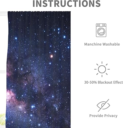 Miniatura 5 de Cortinas de cocina con diseño de galaxia de 27.5 pulgadas de ancho x 39 pulgadas de largo, pequeñas noches estrelladas, espacio exterior, universo